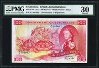 Seychelles Government of Seychelles 100 Rupees 1975 Pick 18e PMG Very Fine 30. The always popular highest denomination from this Island nation. With a...