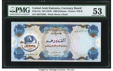 United Arab Emirates Currency Board 1000 Dirhams ND (1976) Pick 6a PMG About Uncirculated 53. This would be the highest denomination from the first an...