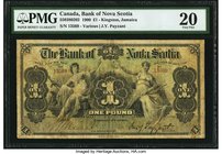 Canada Kingston, Jamaica- Bank of Nova Scotia 1 Pound 2.1.1900 Ch.# 550-380-202 PMG Very Fine 20. An extremely rare issue in issued form, and missing ...