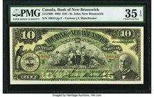 Canada St. John, NB- Bank of New Brunswick $10 1.9.1903 Ch.# 515-18-08 PMG Choice Very Fine 35. Paper originality and vivid inks are immediately obser...