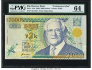 Fiji Reserve Bank of Fiji Reserve Bank of Fiji 2000 Dollars 2000 Pick 103a "Commemorative" issue PMG Choice Uncirculated 64. This high denomination no...