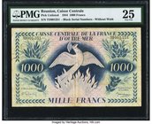 Reunion Caisse Centrale de la France d'Outre Mer 1000 Francs 1944 Pick Unlisted PMG Very Fine 25. An interesting unlisted example for the Islands of R...