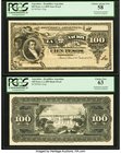 Argentina Republica Argentina 100 Pesos 1.1.1895 Pick 224p Face and Back Proofs PCGS Choice About New 58; Choice New 63. The black inks over an attrac...