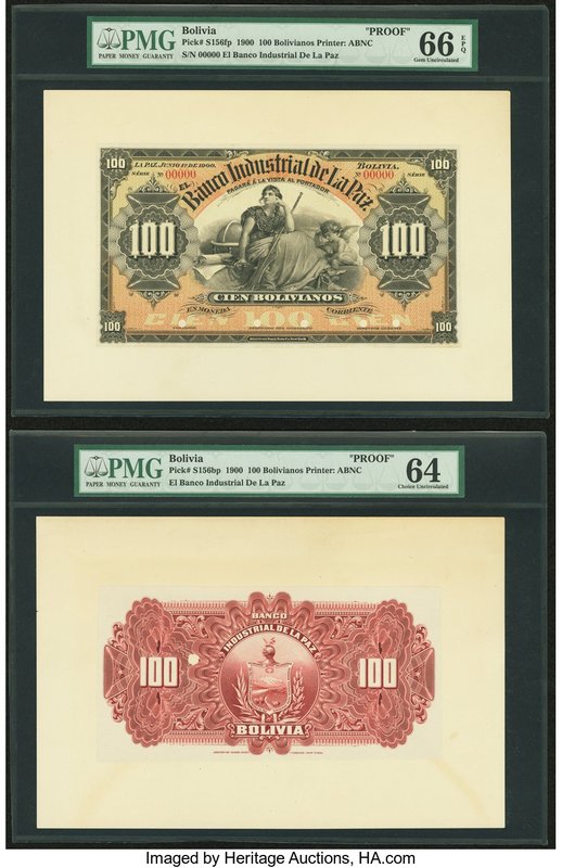 Bolivia Banco Industrial de La Paz 100 Bolivianos 1.6.1900 Pick S156fp; 156bp Fr...