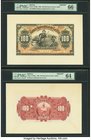 Bolivia Banco Industrial de La Paz 100 Bolivianos 1.6.1900 Pick S156fp; 156bp Front and Back Proofs PMG Choice Uncirculated 64; Gem Uncirculated 66 EP...