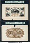 Bolivia Banco Nacional de Bolivia 100 Bolivianos 187x (ca.1874) Pick S196fp; S196bp Front and Back Proofs PMG Gem Uncirculated 65 EPQ & Choice Uncircu...