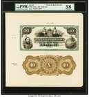 Brazil Thesouro Nacional 10 Mil Reis 1868 Pick A252p Uniface Front and Back Proofs PMG Choice About Unc 58. A beautiful pair of uniface Proofs matted ...