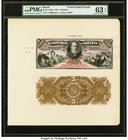 Brazil Thesouro Nacional 5 Mil Reis 1881 Pick A261p Front and Back Proofs PMG Choice Uncirculated 63 EPQ. An unusually choice example of this rare den...