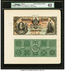 Brazil Thesouro Nacional 10 Mil Reis ND (1887) Pick A262p Front and Back Uniface Proofs PMG Uncirculated 62. A beautiful matted creation by the Americ...