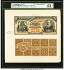 Brazil Thesouro Nacional 20 Mil Reis ND (9.1887) Pick A263p Face and Back Proofs PMG Choice Uncirculated 63 EPQ. Printed by the ABNCo, this is a lovel...