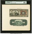 Brazil Thesouro Nacional 10 Mil Reis 1907 Pick 33p Front & Back Uniface Proofs PMG Choice Uncirculated 64. This denomination is uncommon, and especial...