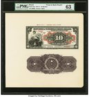 Brazil Thesouro Nacional 10 Mil Reis 1910-11 Pick 34p Front & Back Proofs PMG Choice Uncirculated 63. A pleasing pair of problem free proofs, matted t...