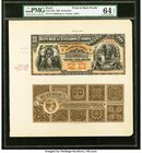 Brazil Thesouro Nacional 20 Mil Reis 1890 Pick 40p Front and Back Proofs PMG Choice Uncirculated 64 EPQ. A beautiful and totally original presentation...