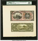 Brazil Thesouro Nacional 50 Mil Reis ND (1907) Pick 53p Front and Back Proofs PMG Choice About Unc 58. A lovely pair of Front and Back Proofs dated 19...