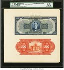 Brazil Thesouro Nacional 200 Mil Reis 1917 Pick 79p Front and Back Uniface Proofs PMG Choice Uncirculated 63. A handsome and rare presentation piece, ...