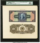 Brazil Thesouro Nacional 500 Mil Reis 1918 Pick 89p Front and Back Proofs PMG About Uncirculated 55 EPQ. A pair of Front and Back Proofs dated July, 1...