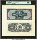 Brazil Thesouro Nacional 500 Mil Reis 1936 and 1931 Pick 92p Two Front & Back Uniface Proofs Two PMG Gem Uncirculated 66 EPQ and Choice Uncirculated 6...
