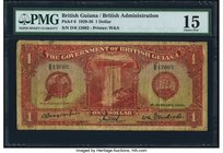 British Guiana Government of British Guiana 1 Dollar 1.1.1929 Pick 6 PMG Choice Fine 15. A toucan and Kaieteur Falls are seen of the face, and portrai...