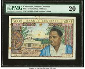 Cameroon Banque Centrale 5000 Francs ND (1962) Pick 13 PMG Very Fine 20. An incredibly well designed example for this former French Territory. Preside...