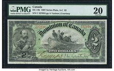 Canada Dominion of Canada $2 2.7.1897 DC-14b PMG Very Fine 20. A handsome example of this large format type, which features Edward, then Prince of Wal...