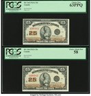 Canada Dominion of Canada 25 Cents 2.7.1923 DC-24d Two Consecutive Examples PCGS Choice New 63PPQ; Choice About New 58. A pleasing pair of consecutive...