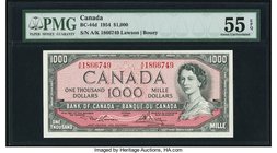 Canada Bank of Canada $1000 1954 BC-44d PMG About Uncirculated 55 EPQ. A handsome and fresh example of this highest denomination type featuring Queen ...