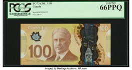 Canada Bank of Canada $100 2011 BC-73a PCGS Gem New 66PPQ. A pack fresh example of this modern polymer note.

HID09801242017