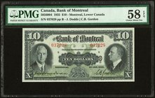 Canada Montreal, PQ- Bank of Montreal $10 2.1.1935 Ch.# 505-60-04 PMG Choice About Unc 58 EPQ. An unusually choice example of this popular issuer, whi...