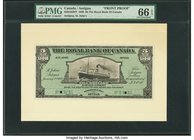 Canada St. John's, Antigua- Royal Bank of Canada $5 2.1.1920 Ch.# 630-24-02FP Front Proof PMG Gem Uncirculated 66 EPQ. A pleasing uniface front proof ...