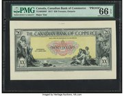 Canada Toronto, ON- Canadian Bank of Commerce $20 2.1.1917 Ch.# 751-602-08P Uniface Front Proof PMG Gem Uncirculated 66 EPQ. A simply beautiful face p...