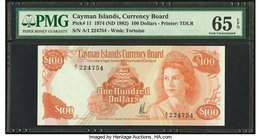 Cayman Islands Currency Board 100 Dollars 1974 (ND 1982) Pick 11 PMG Gem Uncirculated 65 EPQ. The highest denomination from the second issue. Apart fr...