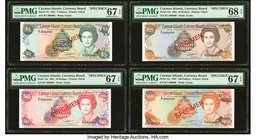 Cayman Islands Currency Board 5; 10; 25; 100 Dollars 1991 Picks 12s; 13s; 14s; 15s Specimen Set of Four PMG Superb Gem Unc 67 EPQ (3) & Superb Gem Unc...