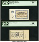 Russia Small Change Note 50 Kopeks 1924 Pick 196s Front and Back Specimen PCGS Very Choice New 64 (2). A scarce pair of post-WWI back and front small ...