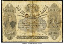 South Africa De Nationale Bank der Zuid Akrikaansche Republiek 1 Pound 1892 Pick 48a About Fine. A seldom offered initial denomination from this 19th ...
