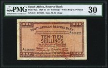 South Africa South African Reserve Bank 10 Shillings 9.9.1931 Pick 82a PMG Very Fine 30. The third issue of 10 Shillings issued by the South African R...