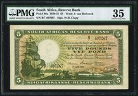 South Africa South African Reserve Bank 5 Pounds 17.4.1931 Pick 86a PMG Choice Very Fine 35. A desirable example of an earlier issue, with the coveted...