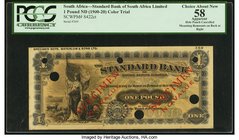 South Africa Standard Bank of South Africa Ltd. 1 Pound ND (1900-1920) Pick S422ct Color Trial Specimen PCGS Apparent Choice About New 58. An exquisit...