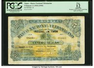 Timor Banco Nacional Ultramarino 5 Patacas 1.1.1924 (ND 1945) Pick 10 PCGS Apparent Fine 12. An interesting and rare large format type. 120,000 unissu...
