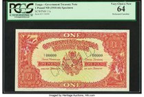 Tonga Government of Tonga 1 Pound ND (1940-66) Pick 11s Specimen PCGS Very Choice New 64. An attractive Specimen from this South Pacific nation. All z...