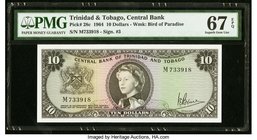 Trinidad And Tobago Central Bank of Trinidad and Tobago 10 Dollars 1964 Pick 28c PMG Superb Gem Unc 67 EPQ. An impressive higher denomination offering...