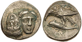 Moesia, Istros. Silver Drachm (5.70 g), 4th century BC. VF