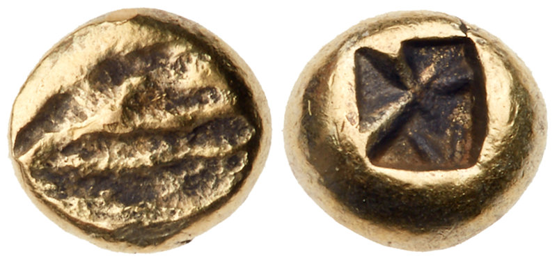 Ionia, Uncertain mint. Electrum 1/24 Stater (0.75 g), 6th Century BC. Flattened ...