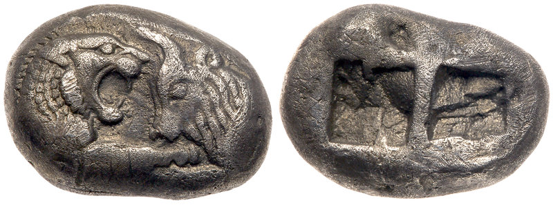 Lydian Kingdom. Kroisos. Silver Stater (10.44 g), ca. 560-546 BC. Sardes, ca. 55...
