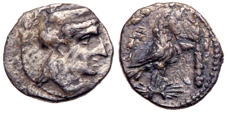 Cilicia or Samaria, Uncertain mint. Silver Hemiobol (0.35 g), 4th century BC. Fe...