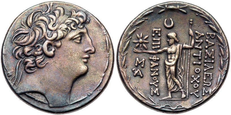 Seleukid Kingdom. Antiochos VIII Epiphanes. Silver Tetradrachm (16.57 g), sole r...
