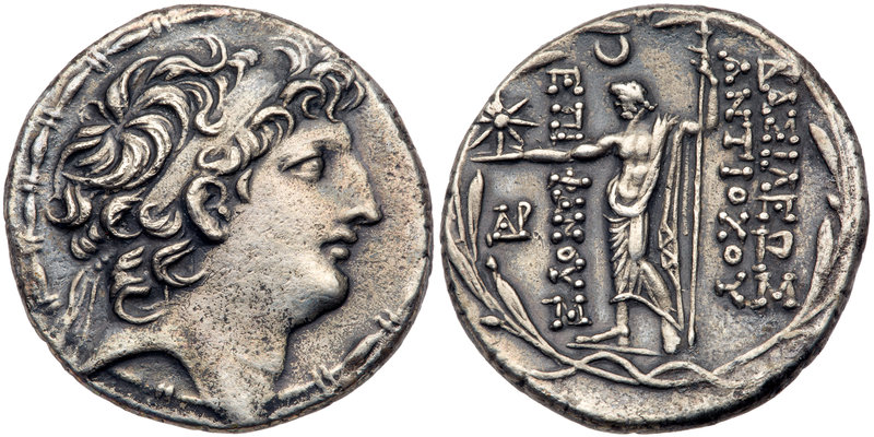 Seleukid Kingdom. Antiochos VIII Epiphanes. Silver Tetradrachm (16.04 g), sole r...