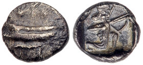 Phoenicia, Sidon. Uncertain king. Silver 1/16 Shekel (0.80 g), ca. 435-425 BC. EF