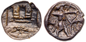 Phoenicia, Sidon. Time of Baalshallim I-Ba’ana. Silver 1/16 Shekel (0.65 g), ca. 425-402 BC. VF
