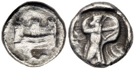 Phoenicia, Sidon. Time of Baalshallim I-Ba’ana. Silver 1/16 Shekel (0.70 g), ca. 425-402 BC. VF