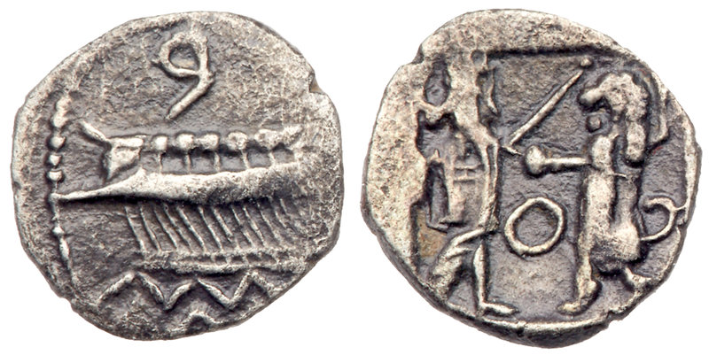 Phoenicia, Sidon. Baalshallim II. Silver 1/16 Shekel (0.63 g), ca. 401-366 BC. P...